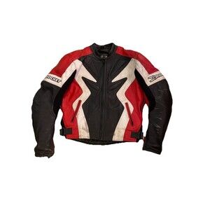 Vintage Joe Rocket Leather Armored Motorcycle Jacket Men’s 42 Multicolor *READ*